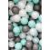 Set 200 bile din plastic colorate 7 cm flumi fm3302911 alb/verde menta/gri
