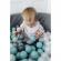 Set 200 bile din plastic colorate 7 cm flumi fm3302911 alb/verde menta/gri