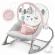 Balansoar multifunctional cu vibratii, panda, 3 jucarii, nukido 705102, roz