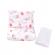 Lenjerie 3 piese model flori de bumbac + protectie impermeabila patut 120x60 cm