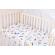 Set complet 7 piese lenjerie si aparatori patut 120x60 cm bumbac 100% model rachete si planete