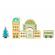 Set educational cu blocuri din lemn si covoras, 121 piese, city ecotoys ma802