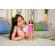 Papusa barbie fashionistas satena cu rochie roz cu buline