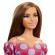 Papusa barbie fashionistas satena cu rochie roz cu buline