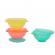 set 3 boluri colorate pentru mancare cu suport inclus
