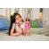 Papusa barbie fashionista satena cu rochie roz cu buline