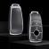 Husa de protectie premium pentru cheie auto mercedes benz, elegance luxury cover key, gri - insertii piele
