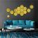 Set oglinzi decorative acrilice din pvc design hexagon xl size gold luxury home 12 bucati/set