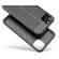Husa pentru apple iphone 11 pro max, perfect fit black cu insertii de piele