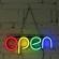 Reclama semn luminos led neon cu mesaj open