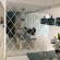 Set 58 oglinzi acrilice din pvc - diamant romb sticker auto-adeziv decorativ pentru baie living si bucatarie