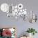 Set oglinzi design 3d silver round - oglinzi decorative acrilice luxury home 30 buc/set