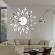 Set oglinzi design 3d silver sun  - oglinzi decorative acrilice luxury home 27 buc/set
