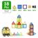 Set de constructie magnetic tiles 3d, jucarii educationale, elemente magnetice, diferite variante, 38 piese