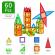 Set de constructie magnetic tiles 3d, jucarii educationale, elemente magnetice, variante de asamblare,60 piese