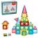Set de constructie magnetic tiles3d, jucarii educationale, elemente magnetice, variante de asamblare,103 piese