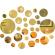 Set oglinzi design 3d gold round - oglinzi decorative acrilice luxury home rotunde 30 buc/set