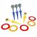 Joc de aruncare cercuri, cu 5 table, rosu, galben, albastru, Hoop a Loop, Grafix R01-0252