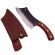 Cutit de macelarie ideallstore®, lucrat manual, fine cooking, 26 cm, maner lemn, husa piele ecologica