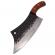 Cutit de macelarie ideallstore®, lucrat manual, fine cooking, 26 cm, maner lemn, husa piele ecologica