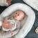 Baby nest din bumbac organic doomoo cocoon leaves aqua green
