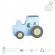 Jucarie de impins tractor albastru din lemn orange tree toys