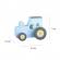 Jucarie de impins tractor albastru din lemn orange tree toys