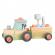 Tractor din lemn cu remorca de asamblat orange tree toys