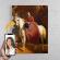 Portret personalizat, pictura Doamna pe cal, printat panza canvas 50x40cm