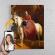Portret personalizat pictura Doamna pe cal printat panza canvas 50x40cm