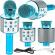 Microfon wireless pentru karaoke malplay,bleu
