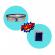 Pusca automata cu bile de gel, cu ochelari de protectie, 6000 munitie, incarcare USB, multicolor, Vivo 780-2