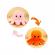 Caracatita reversibila din plus cu doua emotii, cu LED, portocaliu/roz, 20 x 8 cm, Vivo OCTOPUS-ORANGE/PINK
