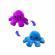 Caracatita reversibila din plus cu doua emotii, cu LED, mov/albastru, 20 x 8 cm, Vivo OCTOPUS-PURPLE/BLUE