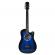 Chitara clasica din lemn 95 cm, cutaway, albastru marin