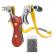 Prastie cu laser ideallstore®, sling queen, metalic, 11.5 cm, cu boloboc, maner lemn, maro