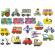 Set 20 magneti din lemn transport