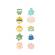 Set jucarii de baie rigolo splash 10 bucati cu saculet badabulle