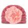 Caciulita crosetata tip turban cu floare aplicata (marime disponibila: 3-6 luni
