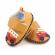 Pantofiori maro pentru baietei - masinuta (marime disponibila: 3-6 luni