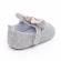 Pantofiori argintii cu strasuri si fundita din satin (marime disponibila: 9-12