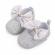 Pantofiori argintii cu strasuri si fundita din satin (marime disponibila: 9-12
