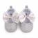 Pantofiori argintii cu strasuri si fundita din satin (marime disponibila: 9-12