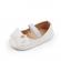 Pantofiori cu fundita, albi, din lac (marime disponibila: 3-6 luni (marimea 18
