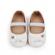 Pantofiori cu fundita, albi, din lac (marime disponibila: 3-6 luni (marimea 18