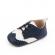 Pantofiori eleganti bleumarine cu insertie alba (marime disponibila: 9-12 luni