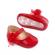 Pantofiori rosii din lac cu trandafiras (marime disponibila: 6-9 luni (marimea