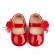 Pantofiori rosii din lac cu trandafiras (marime disponibila: 6-9 luni (marimea