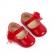 Pantofiori rosii din lac cu trandafiras (marime disponibila: 6-9 luni (marimea