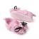 Pantofiori roz cu fundita neagra din tulle (marime disponibila: 6-9 luni